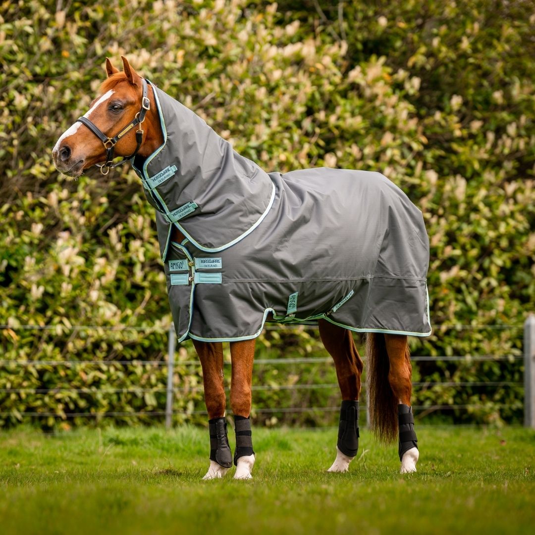 Horseware Amigo Hero Ripstop Plus Pony Medium Turnout Rug in Shadow, Blue Haze & Navy (200g)