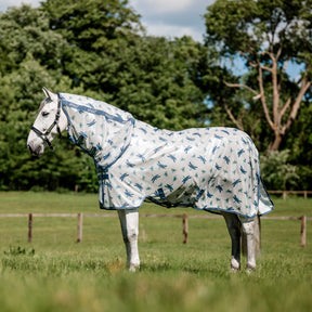 Horseware Amigo Integrated Fly Sheet in Dragonfly Print/Silver, Blue & Sage