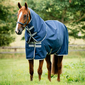Horseware Amigo Ripstop 900D Plus Medium Turnout Rug in Navy & Titanium Grey (200g)