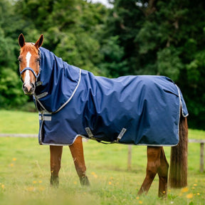 Horseware Amigo Ripstop 900D Plus Medium Turnout Rug in Navy & Titanium Grey (200g)