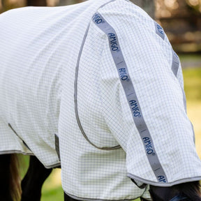 Horseware Amigo Summer Sheet Plus in Navy Check and Titanium Grey & Silver