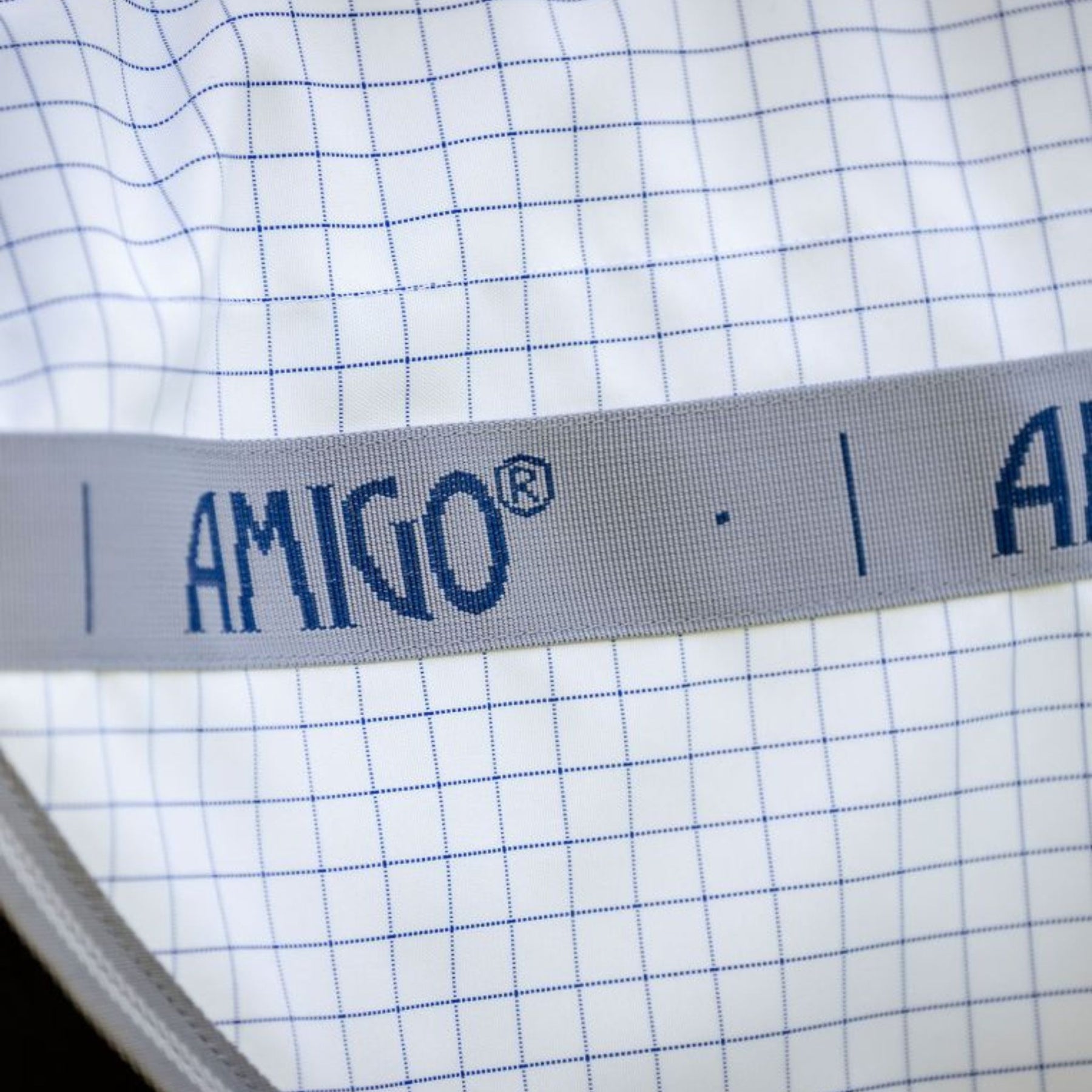 Horseware Amigo Summer Sheet Plus in Navy Check and Titanium Grey & Silver