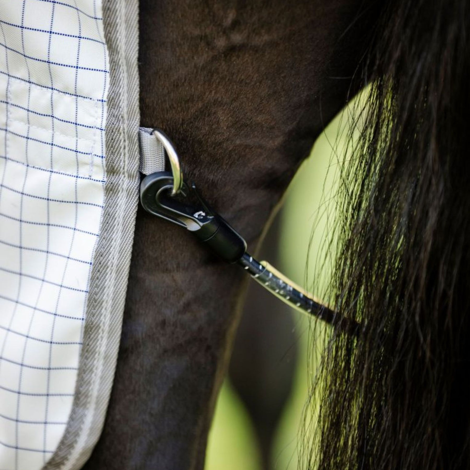 Horseware Amigo Summer Sheet Plus in Navy Check and Titanium Grey & Silver