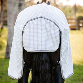 Horseware Amigo Summer Sheet Plus in Navy Check and Titanium Grey & Silver