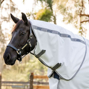Horseware Amigo Summer Sheet Plus in Navy Check and Titanium Grey & Silver