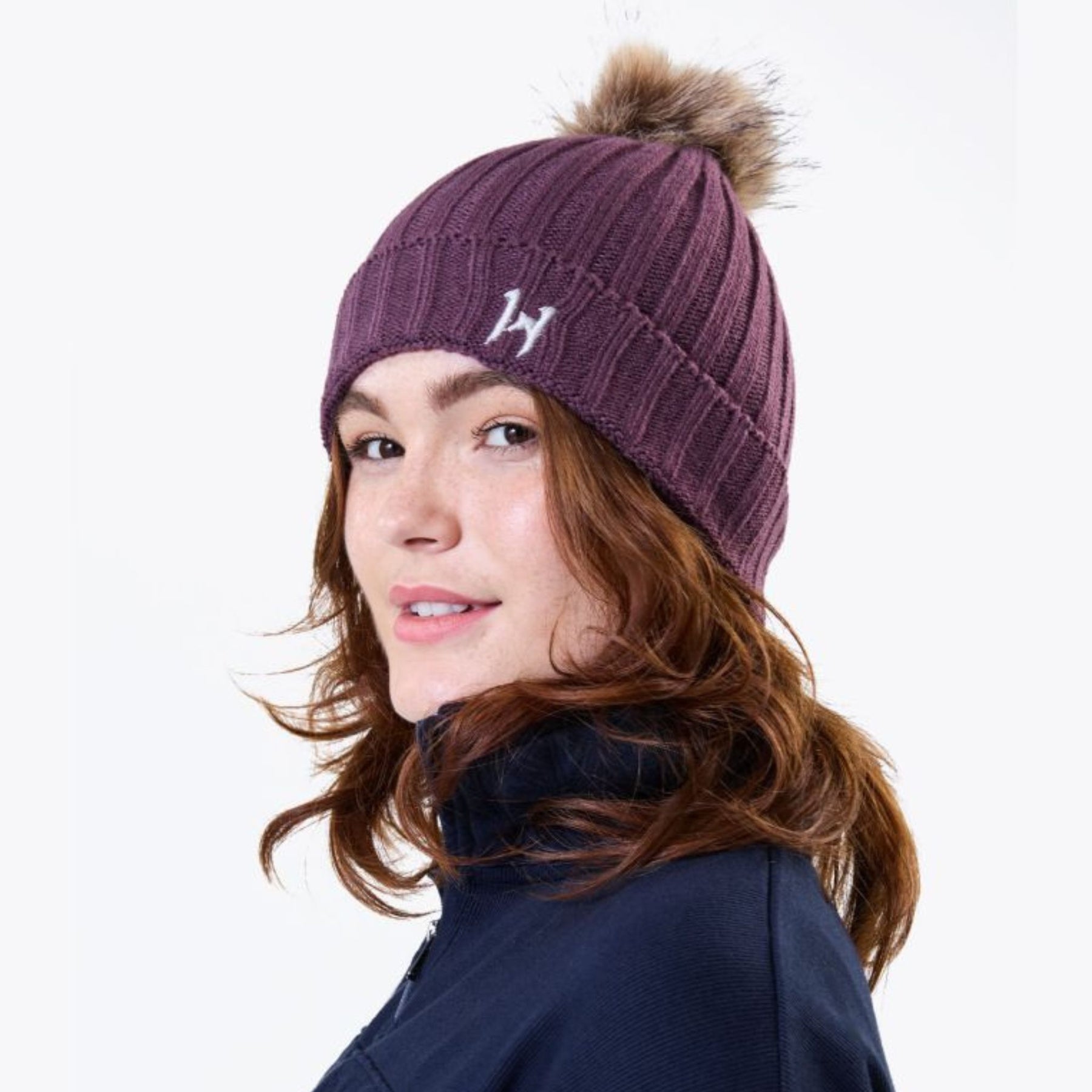 Horseware Aura Knitted Bobble Hat in Celestial Purple