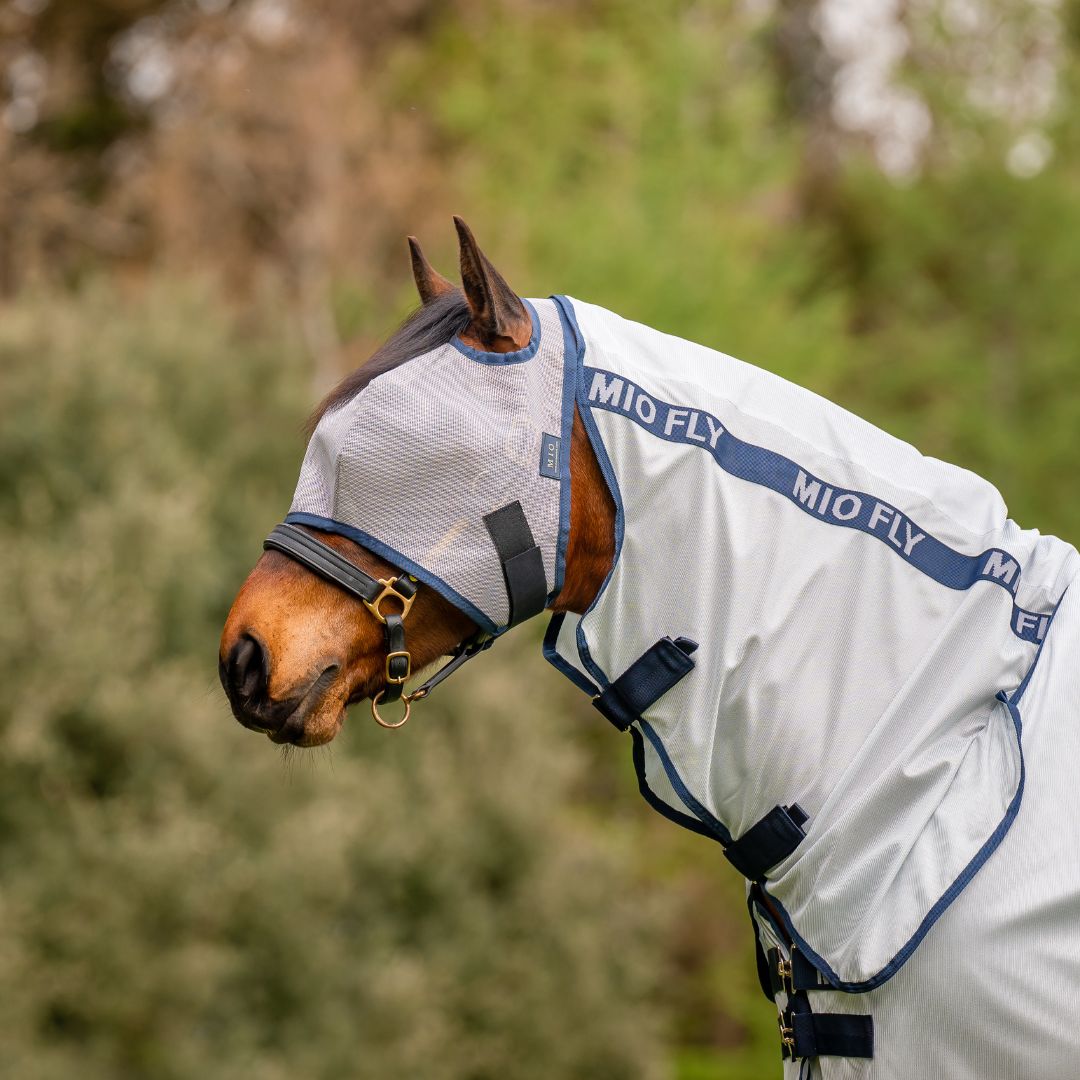 Horseware Mio Pony Fly Rug in Lunar Rock & Navy