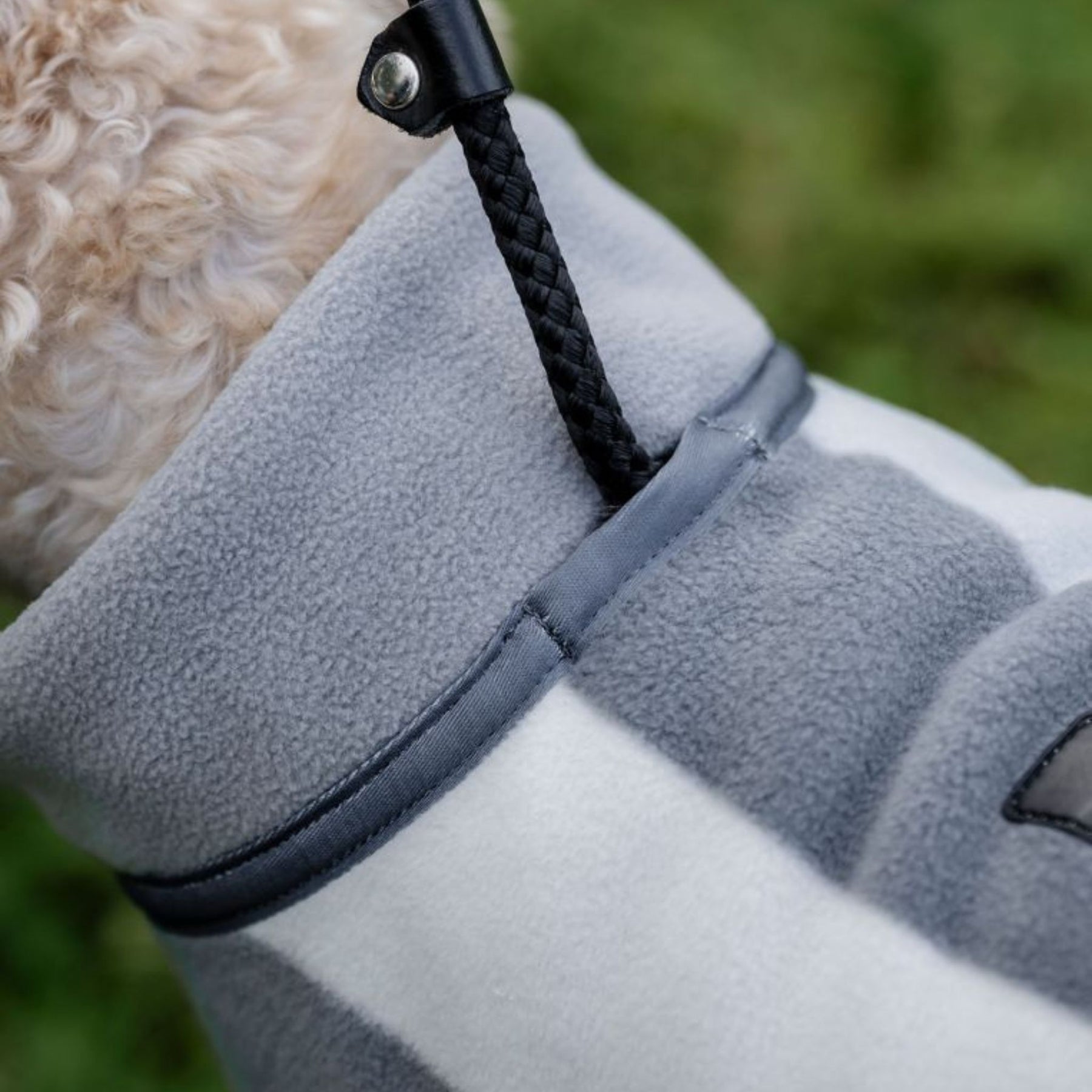Horseware Newmarket Dog Fleece Coat with Witney Stripes in Charcoal