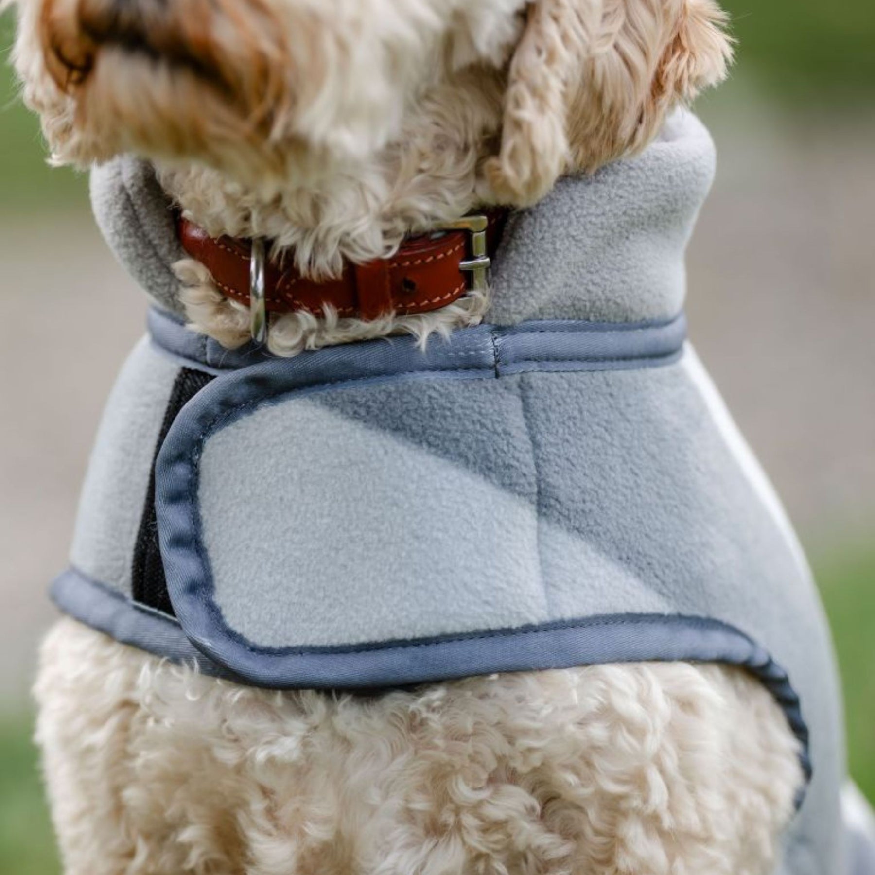 Horseware Newmarket Dog Fleece Coat with Witney Stripes in Charcoal