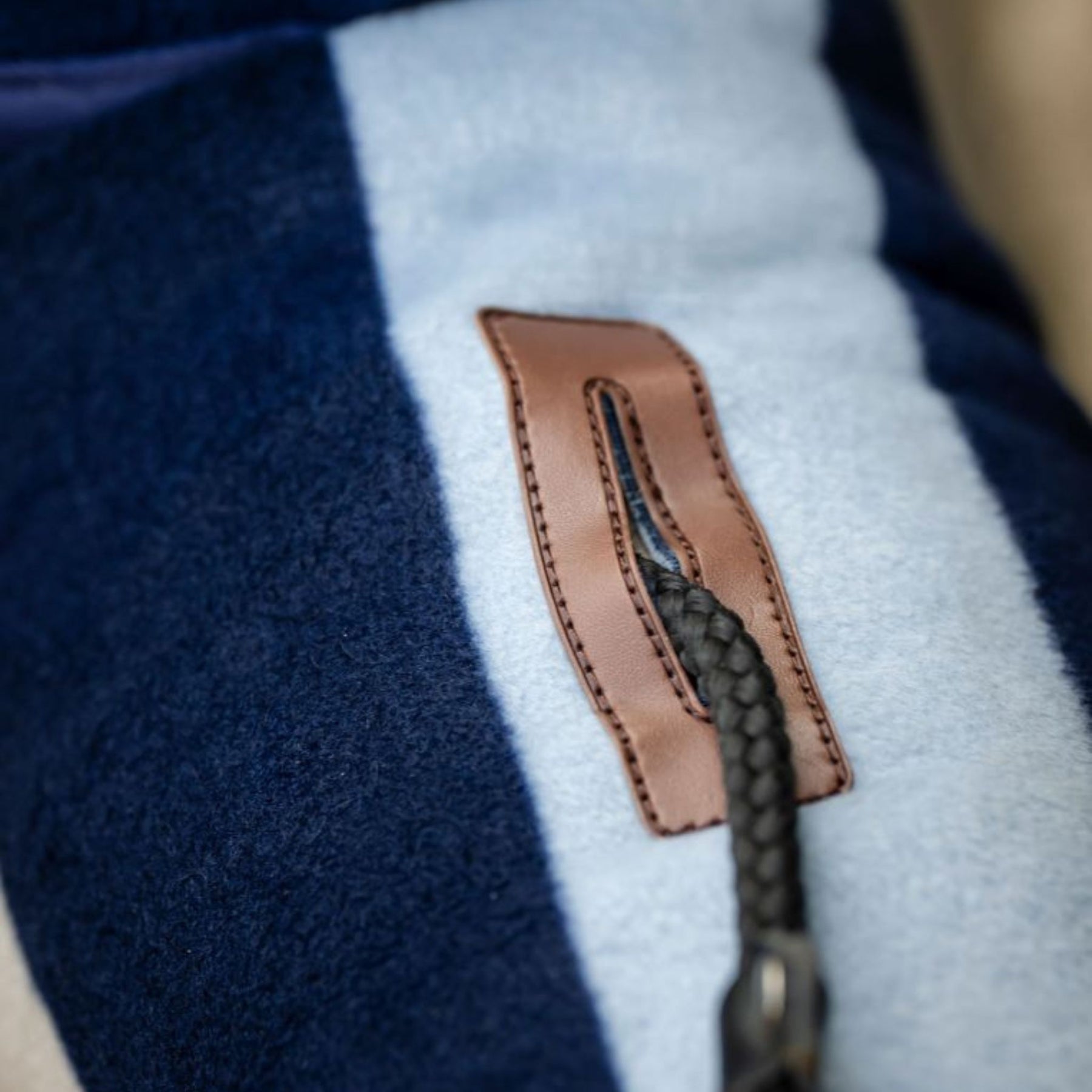 Horseware Newmarket Dog Fleece Coat with Witney Stripes in Navy