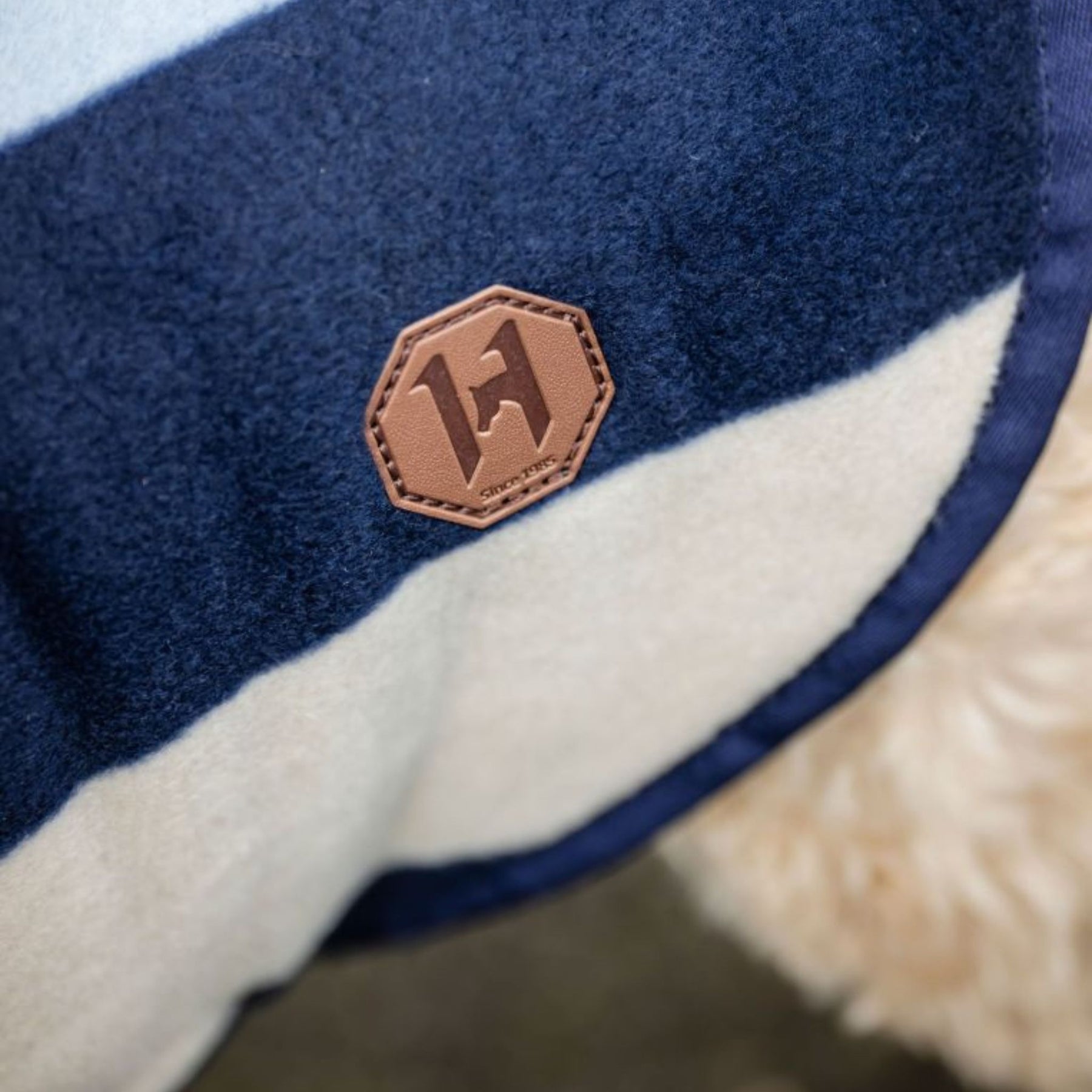 Horseware Newmarket Dog Fleece Coat with Witney Stripes in Navy