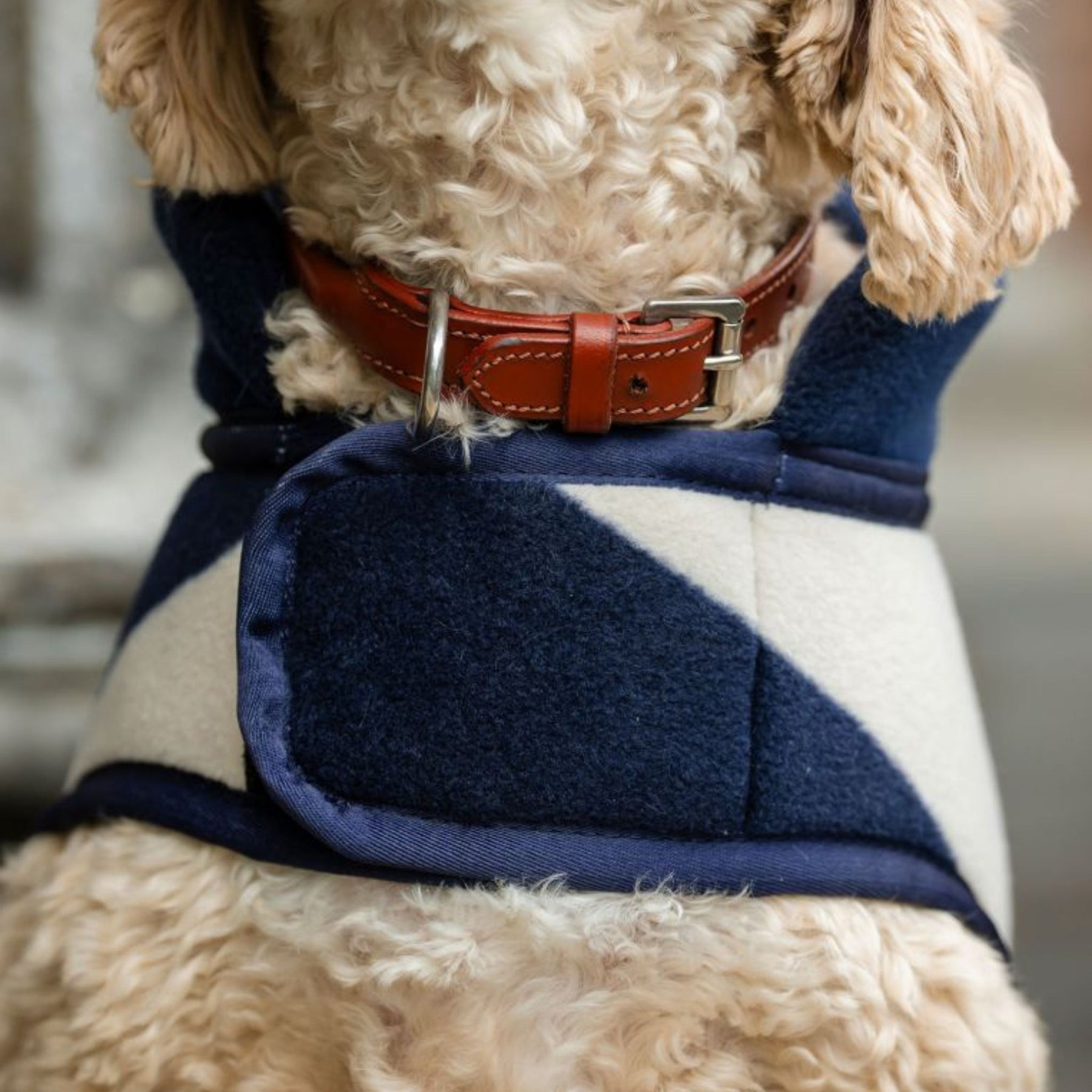 Horseware Newmarket Dog Fleece Coat with Witney Stripes in Navy