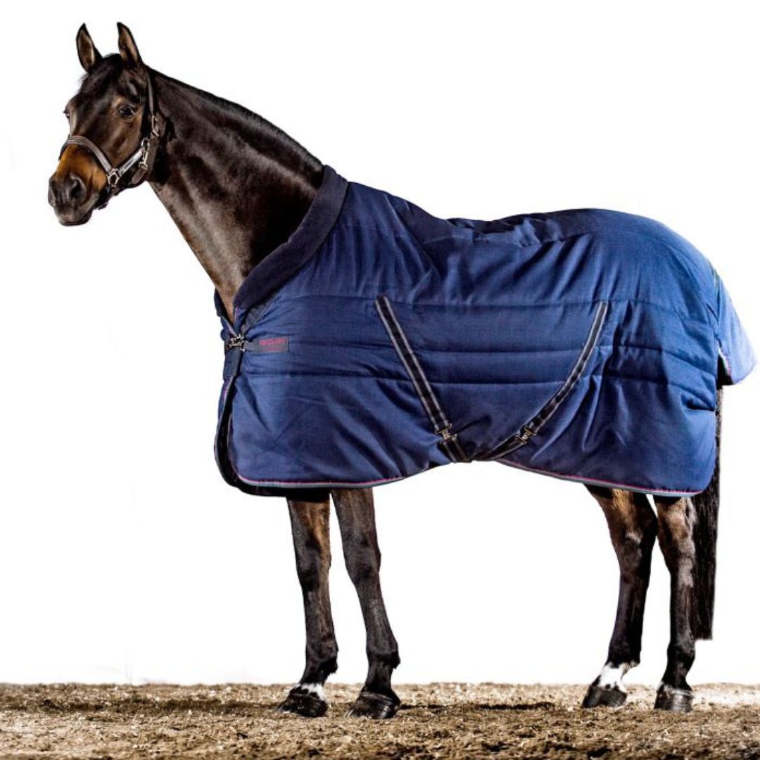 Horseware Rambo Cosy Light Stable Rug in Navy & Burgundy (100g)