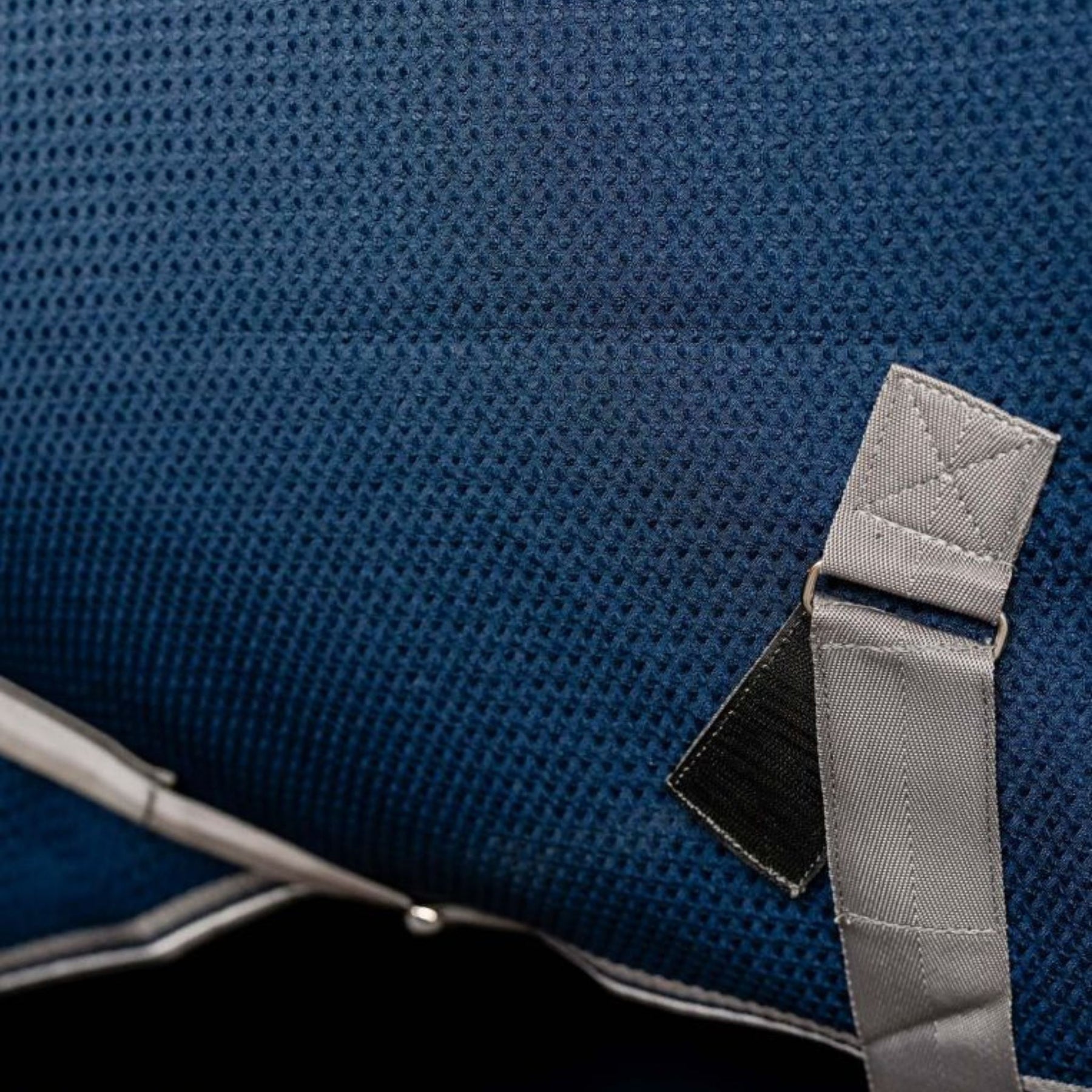 Horseware Rambo Techni-Waffle Cooler in Navy/Thunderstorm Grey & Silver (No Fill)