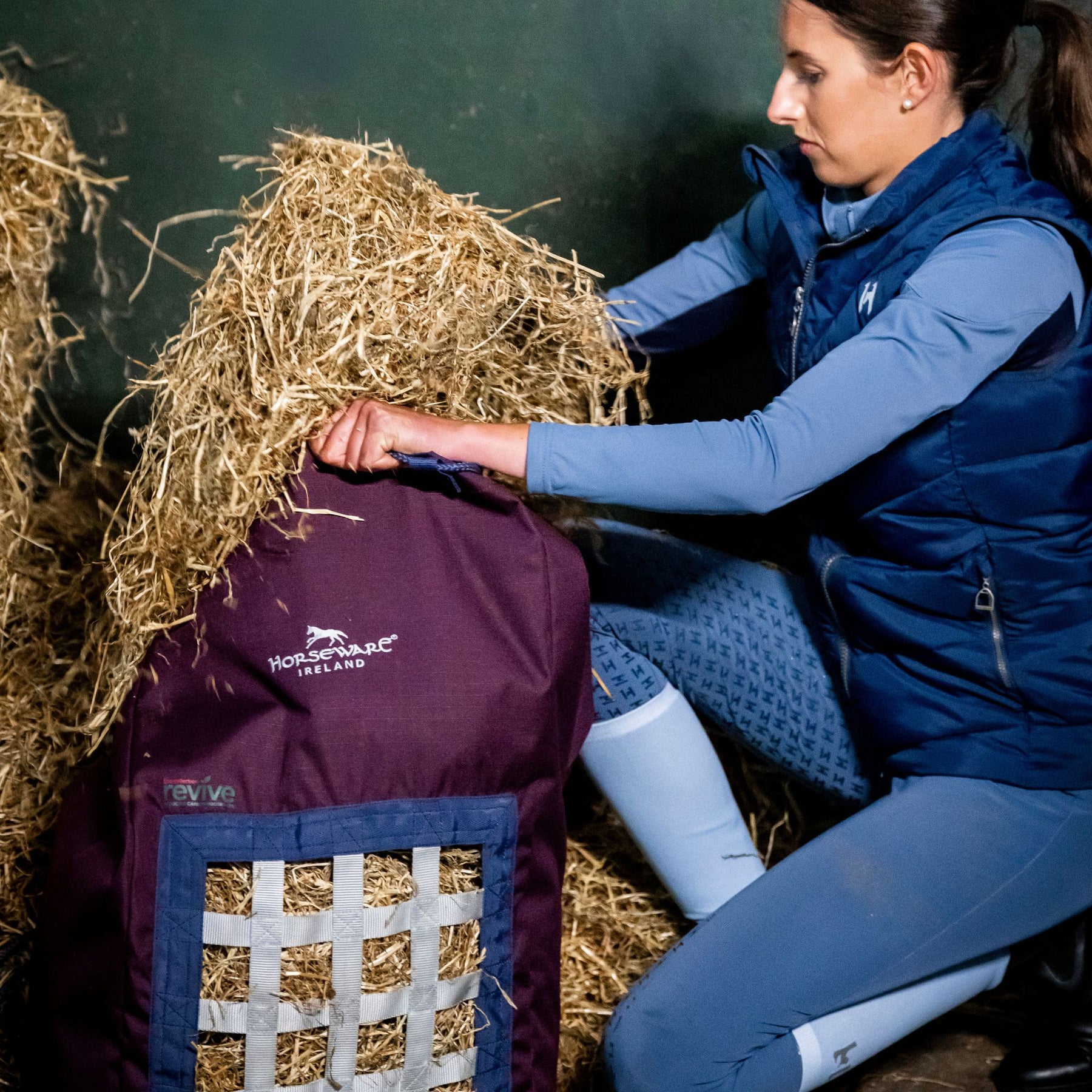 Horseware Revive Hay Bag in Fig & Navy