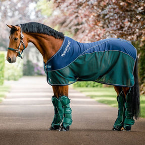 Horseware Signature Sport Cooler in Navy & Hunter Green (No Fill)