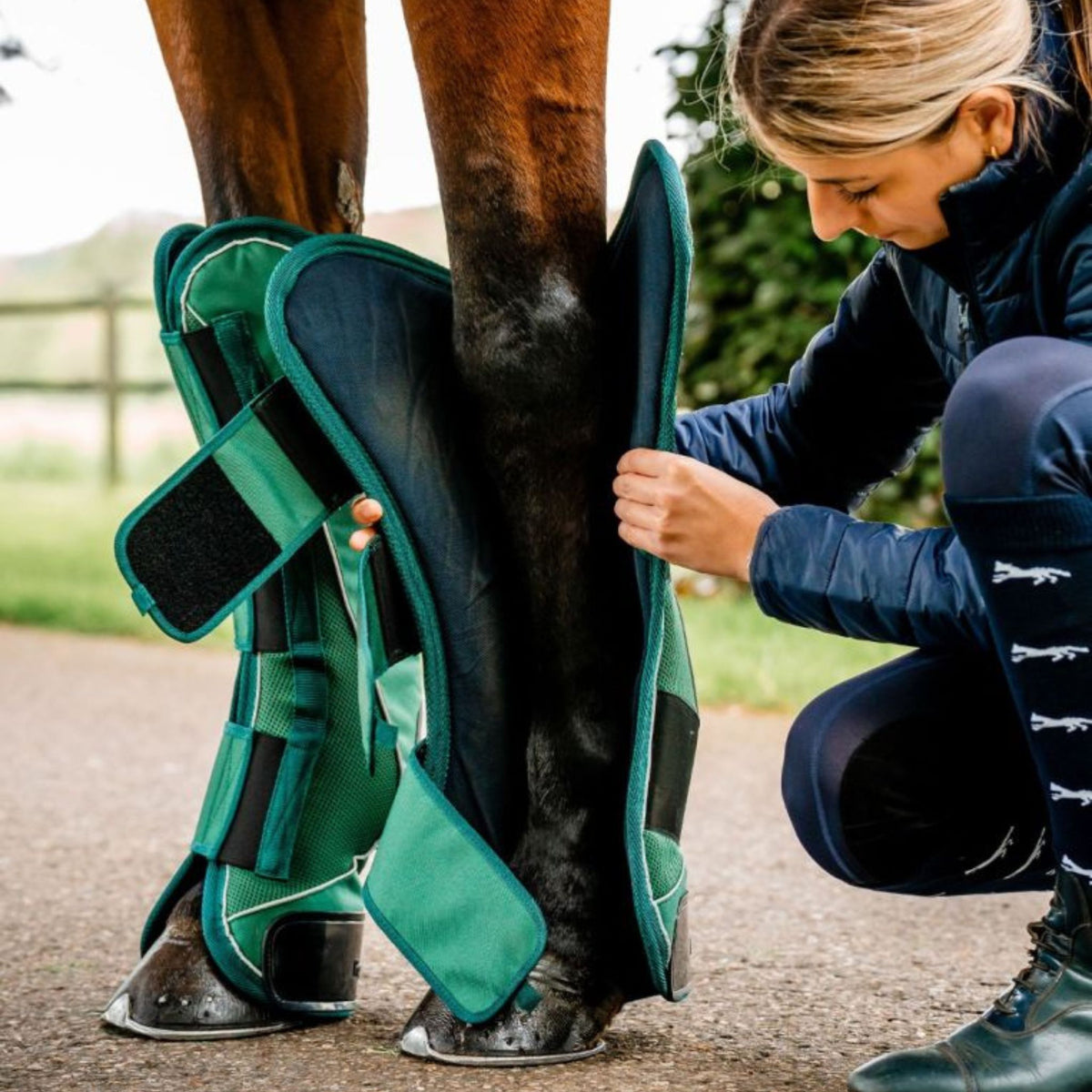 Horseware Signature Travel Boots in Hunter Green