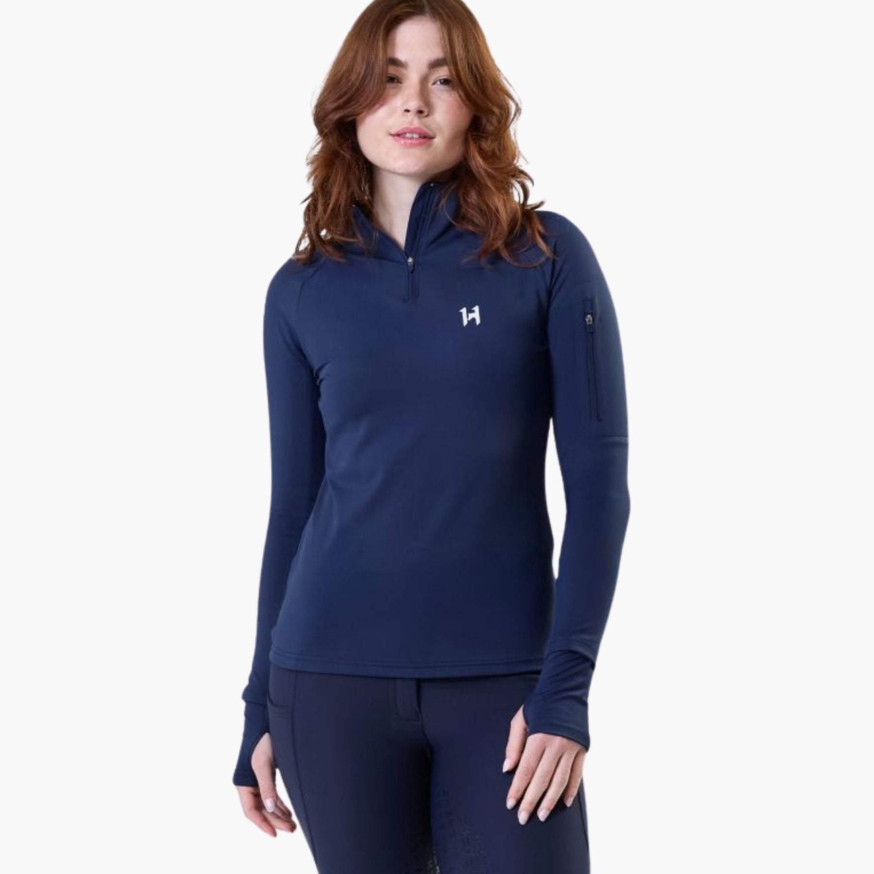 Horseware Women's Strive Winter Quarter Zip Baselayer in Navy