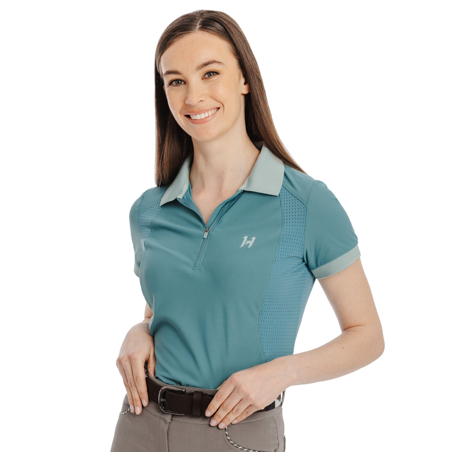 Horseware Women's Tech Polo Shirt in Juniper Green