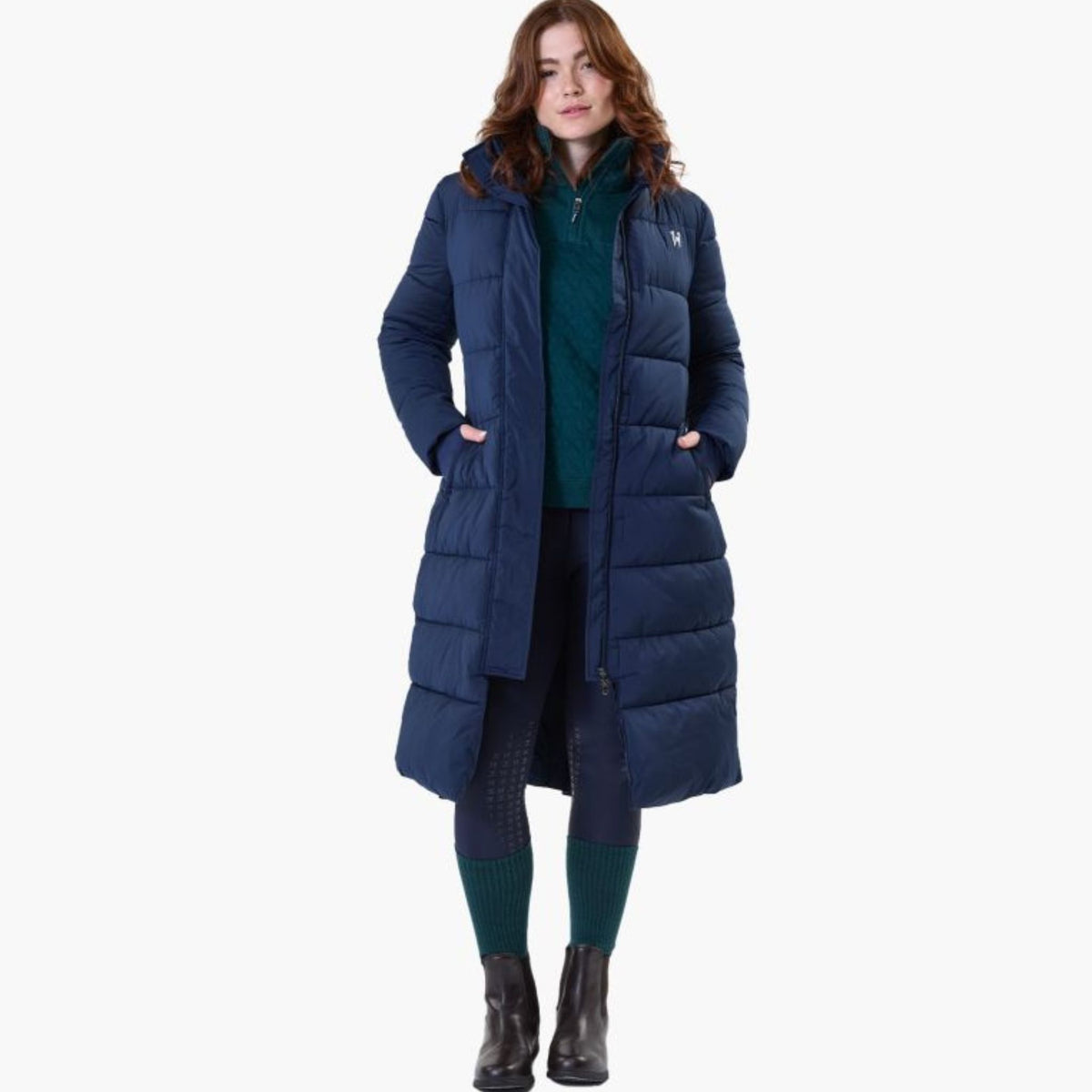 Horseware Women's Verve Long Padded Coat in Navy