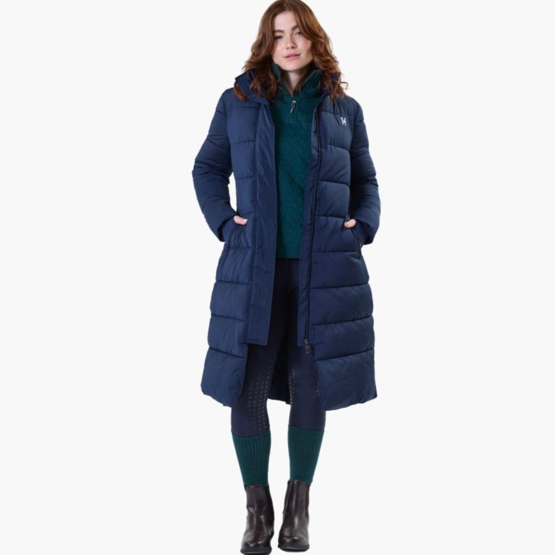 Horseware Women's Verve Long Padded Coat in Navy