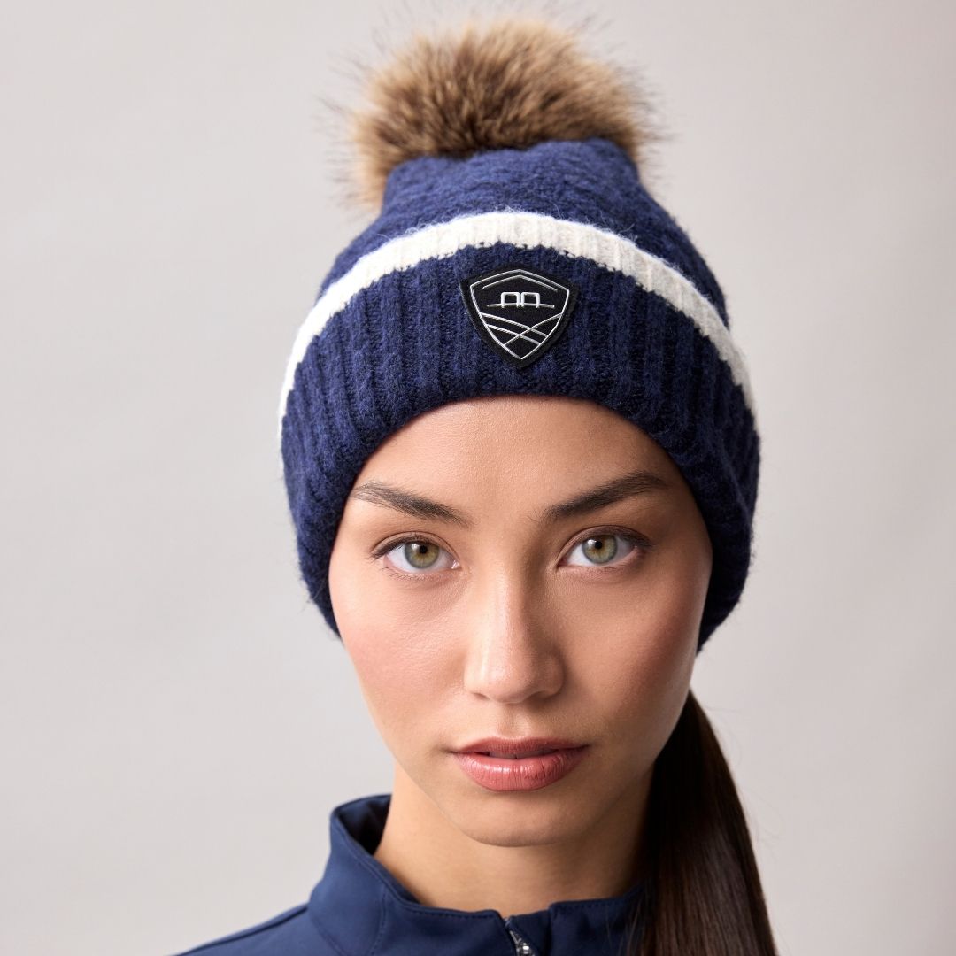 Horseware Alessandro Albanese® Women's Monogram Pom Beanie in Navy
