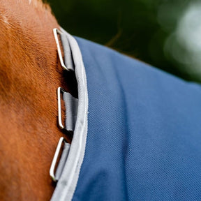 Horseware Amigo Bravo 1200D Plus Turnout Rug in Navy/Titanium Grey (400g)