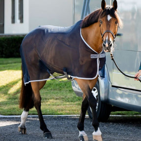 Horseware Amigo Net Cooler in Navy/Titanium Grey & Silver