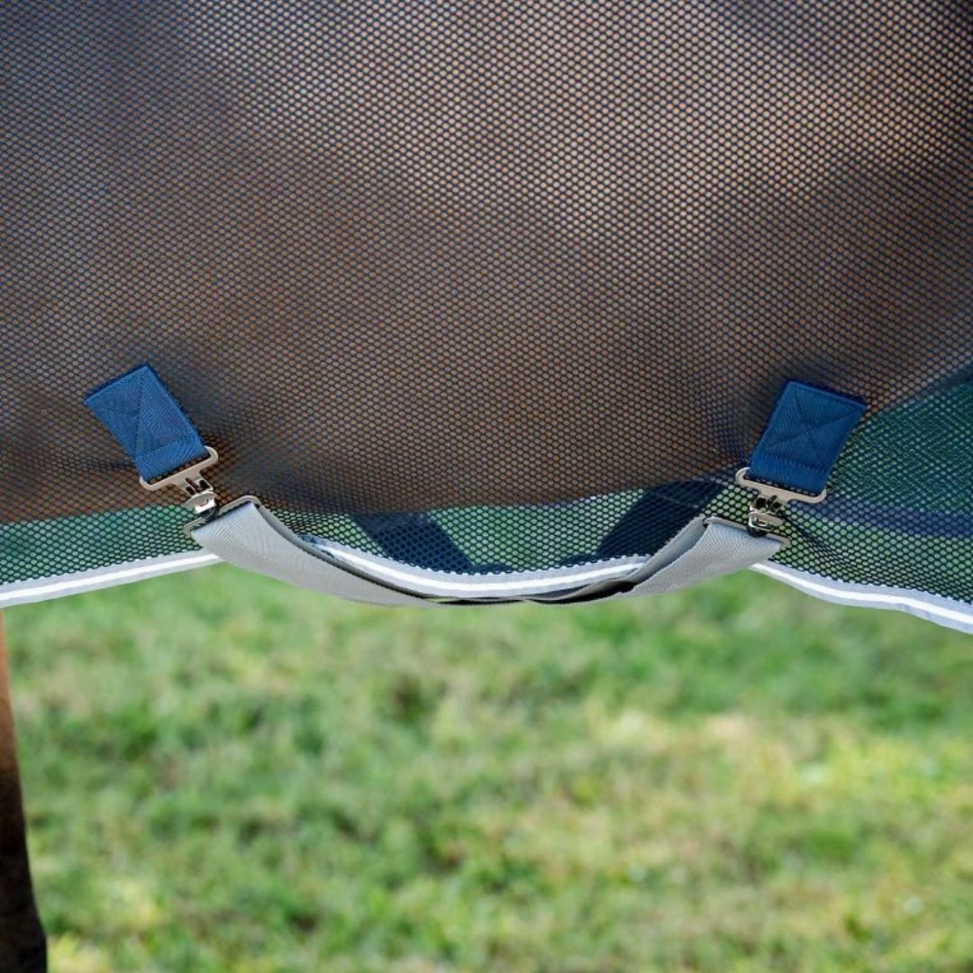 Horseware Amigo Net Cooler in Navy/Titanium Grey & Silver