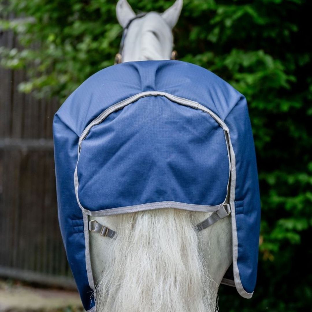 Horseware Amigo Ripstop 900D Fleece Lined Turnout Rug in Navy/Titanium Grey (50g)
