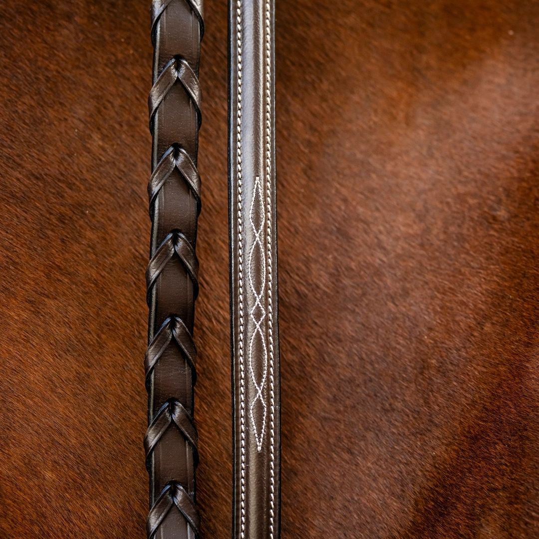 Horseware Hunter Laced Reins in Havana Brown