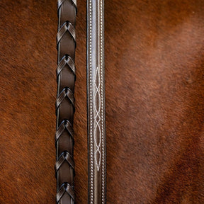 Horseware Hunter Laced Reins in Havana Brown