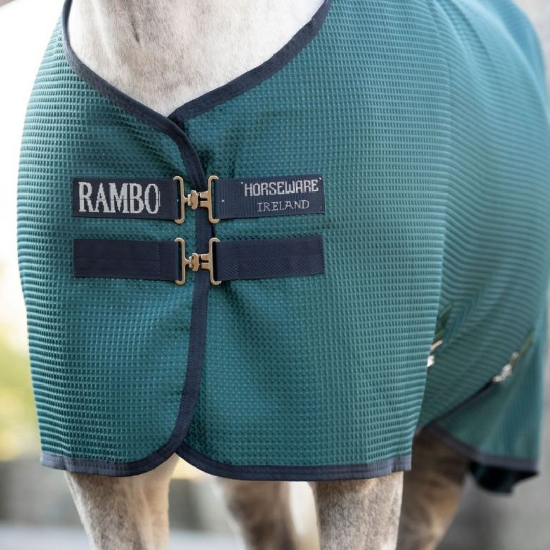 Horseware Rambo TechniWaffle Cooler Rug in Dynasty Green