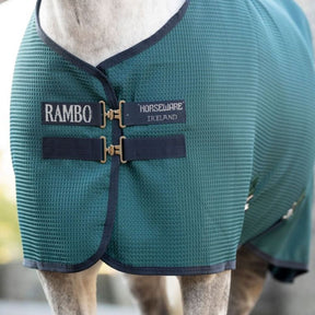 Horseware Rambo TechniWaffle Cooler Rug in Dynasty Green
