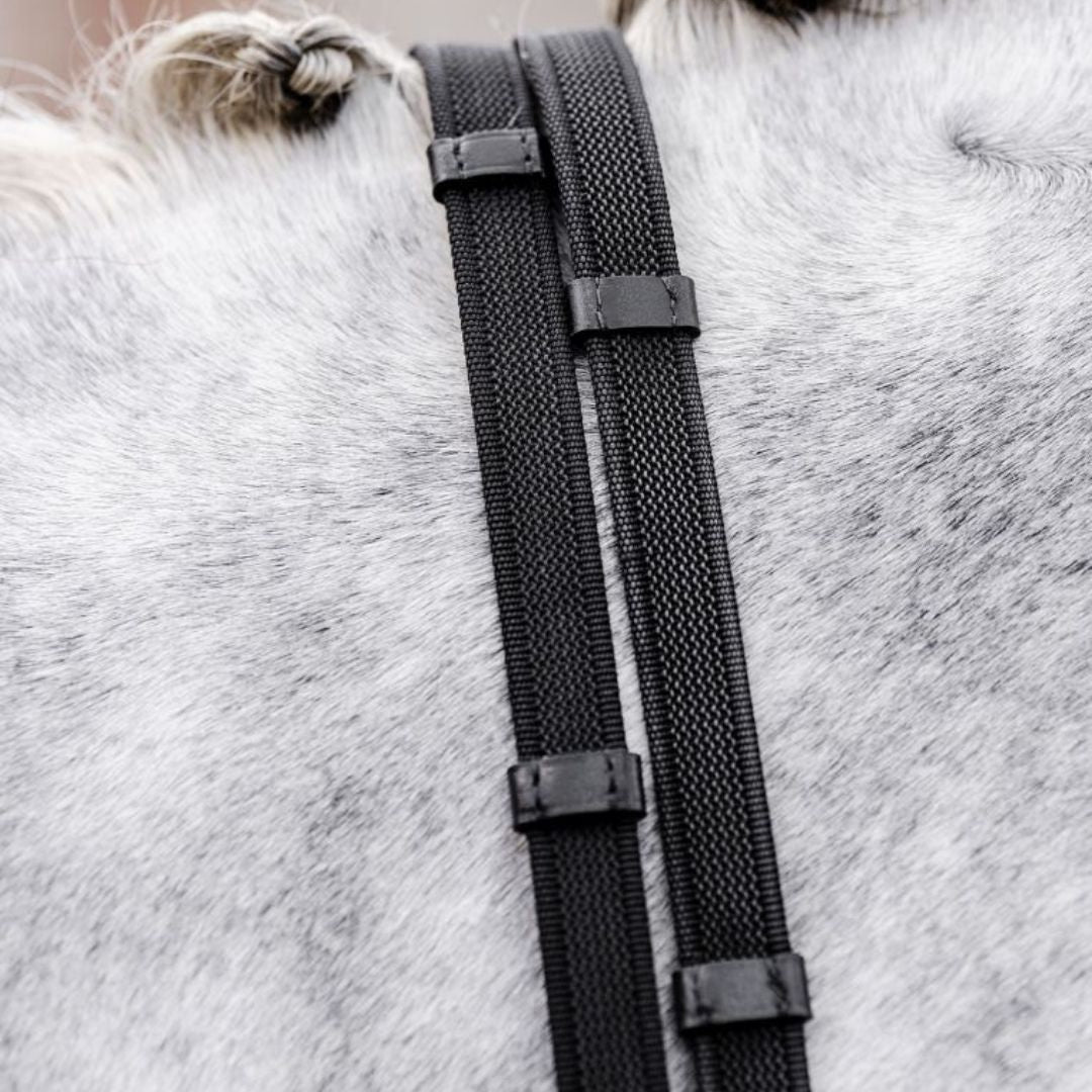 Horseware Rubber Grip Continental Reins in Black