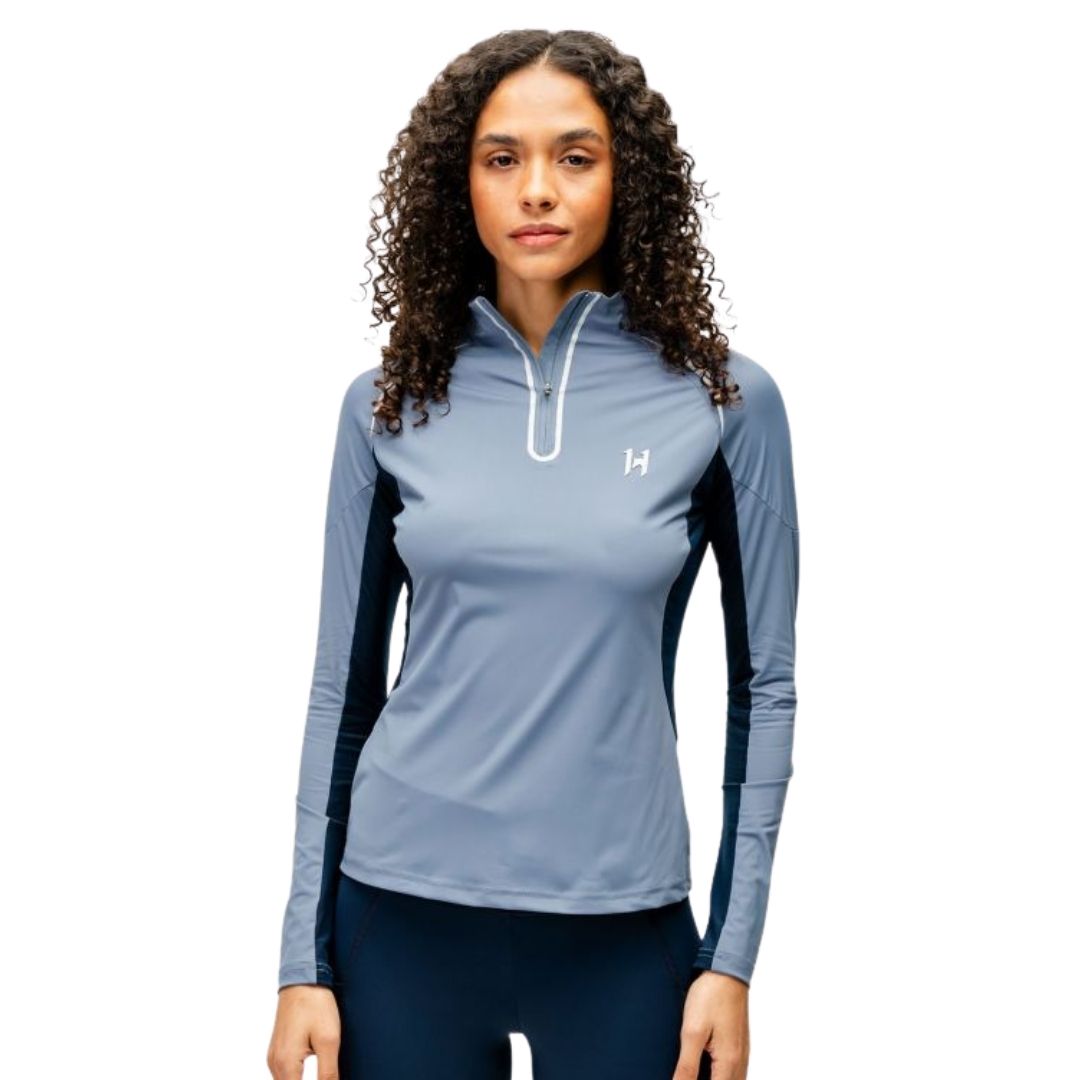 Horseware Women's Stamina Long Sleeve Quarter Zip Baselayer in Blue