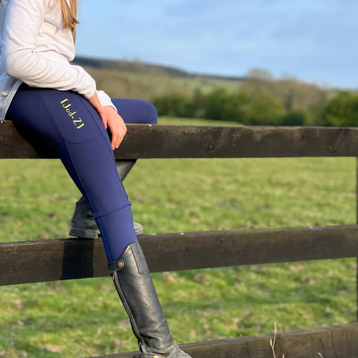Jod-Z Kids Equestrian Riding Leggings in Mazarine Blue