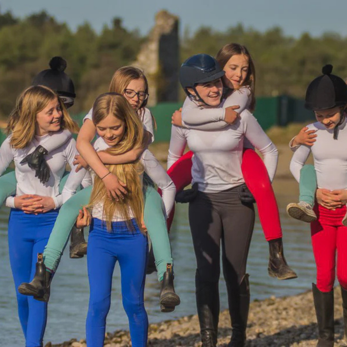 Jod-Z Kids Equestrian Riding Leggings in Blush Grey