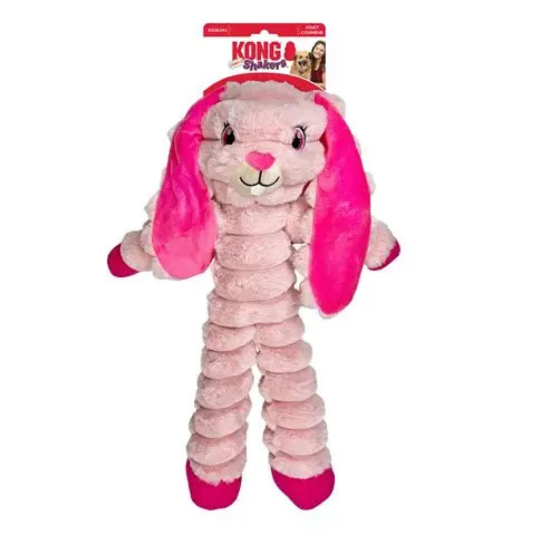 KONG Shakers Crumples Jumbo Floppy Bunny Plush Dog Toy