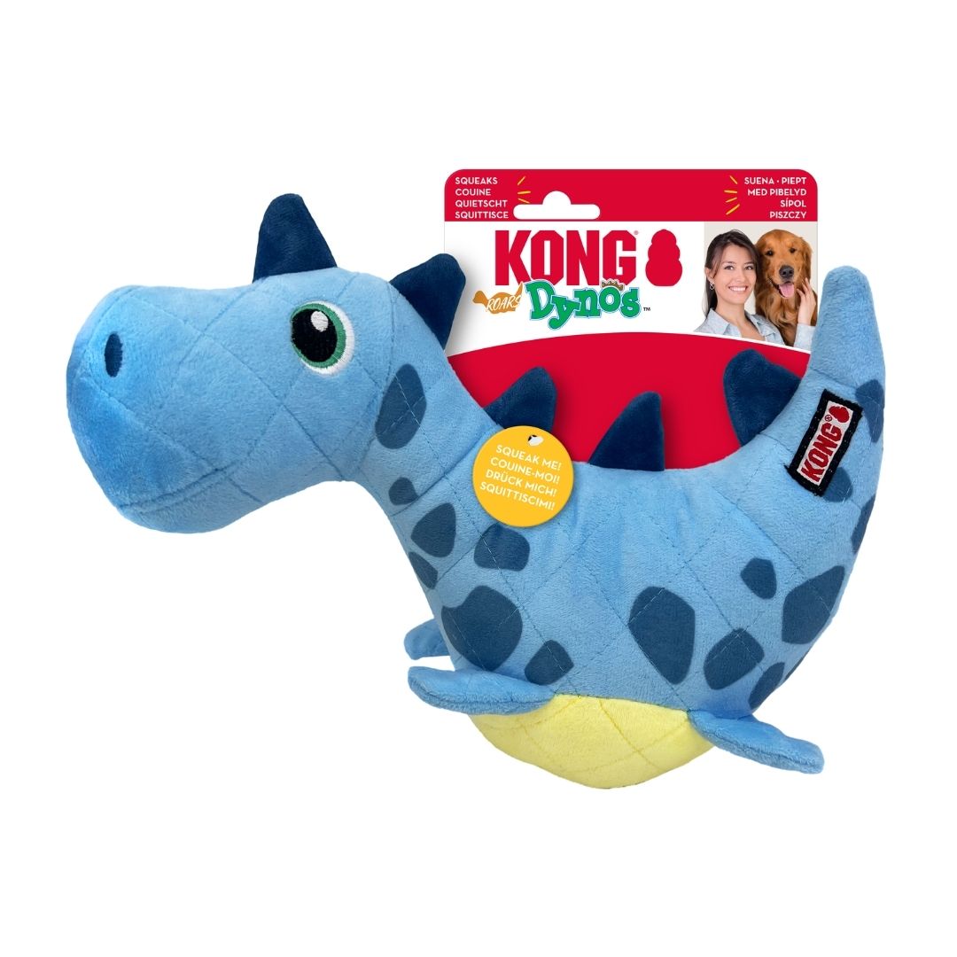 KONG Dynos Roars Blue Dog Toy
