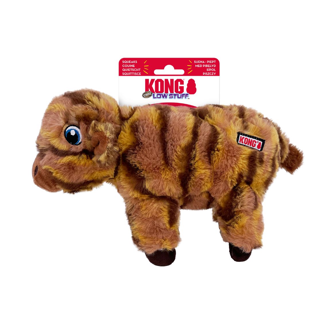 KONG Low Stuff Stripes Cow Dog Toy