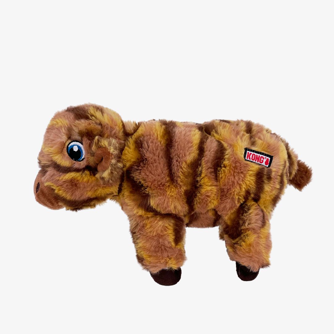 KONG Low Stuff Stripes Cow Dog Toy