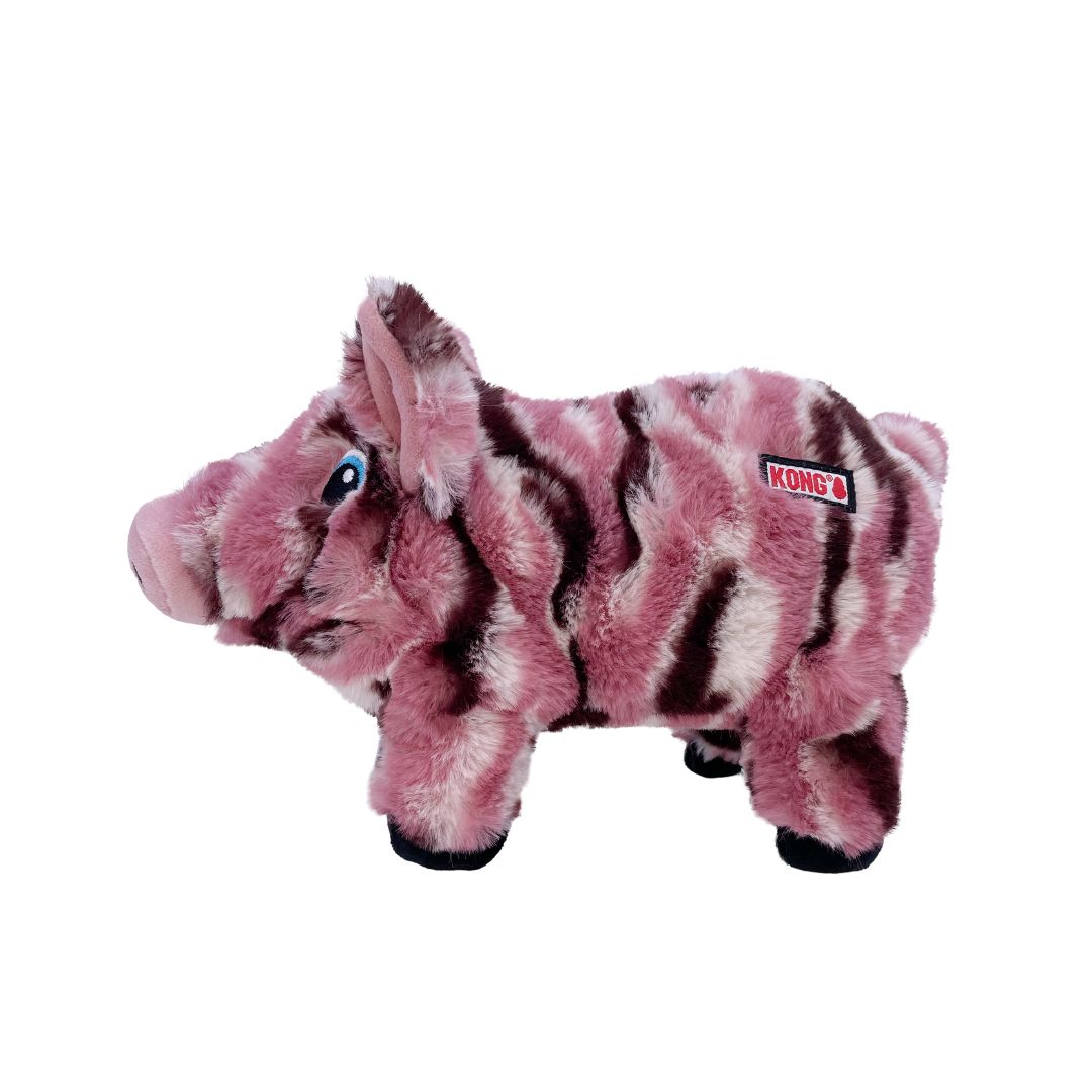 KONG Low Stuff Stripes Pig Dog Toy
