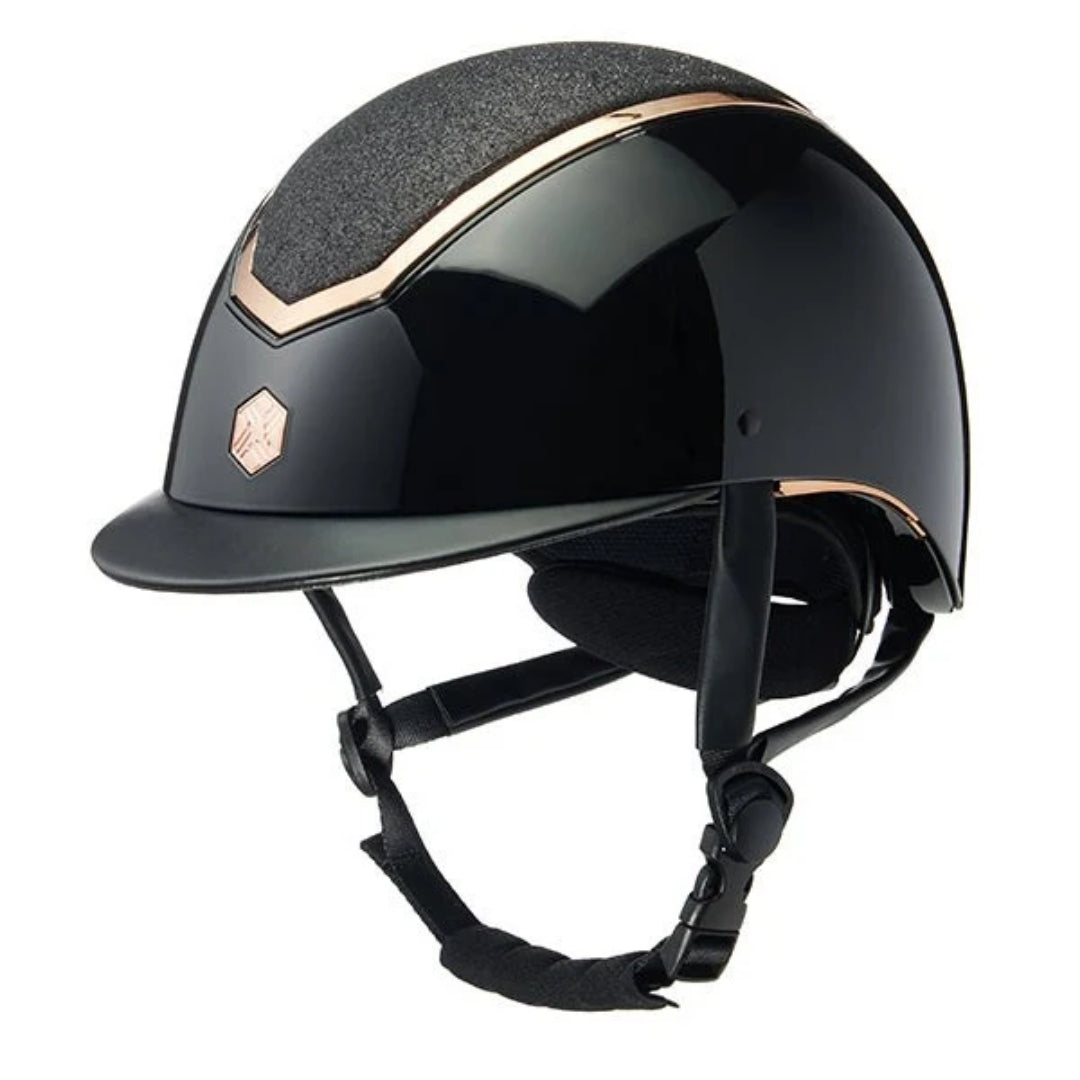 Charles Owen KYLO in Black Gloss & Rose Gold Sparkly