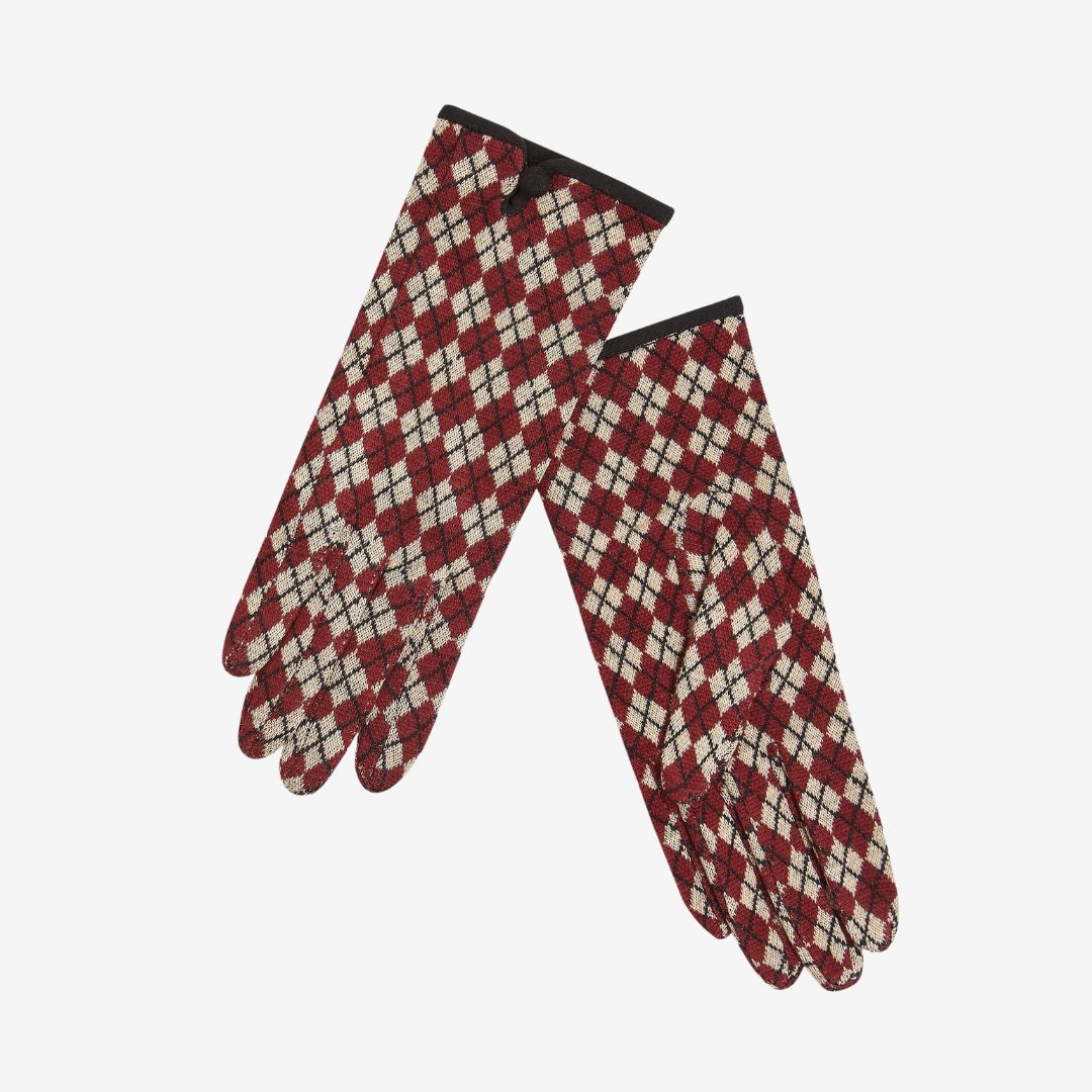 King Louie Argyle Gloves in Cabernet Red