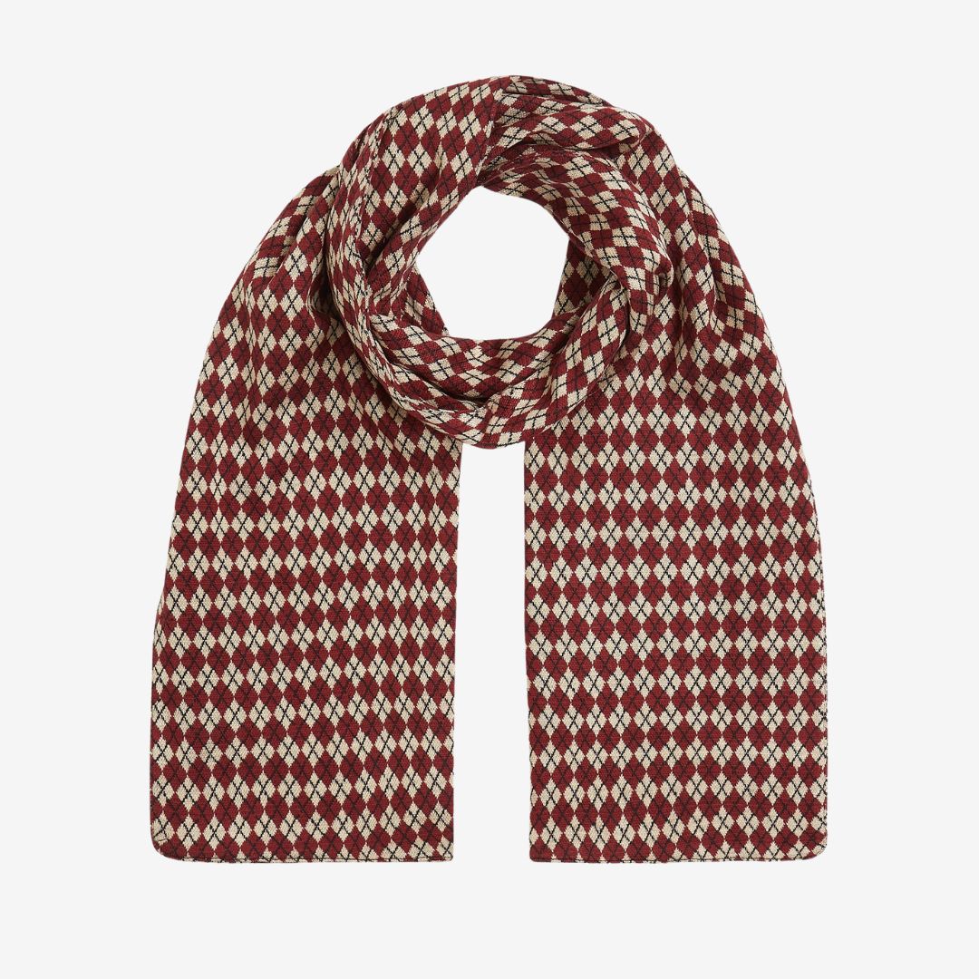 King Louie Argyle Scarf in Cabernet Red