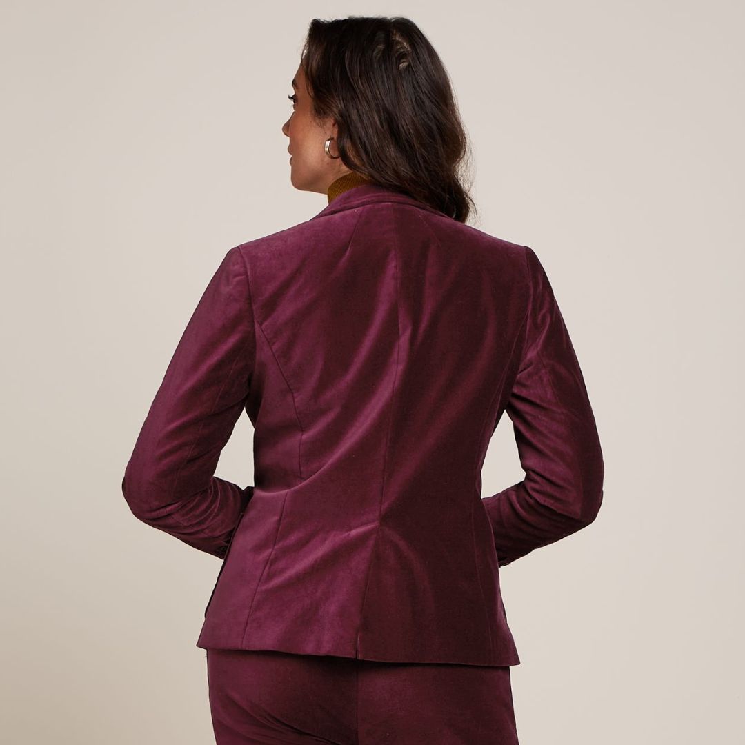 King Louie Women's Bibi Blazer Uni Fargo in Cabernet Red