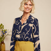 King Louie Women's Carina Blouse Pixy in Evening Blue