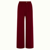 King Louie Women's Fintan Pants Milano Crep in Cabernet Red