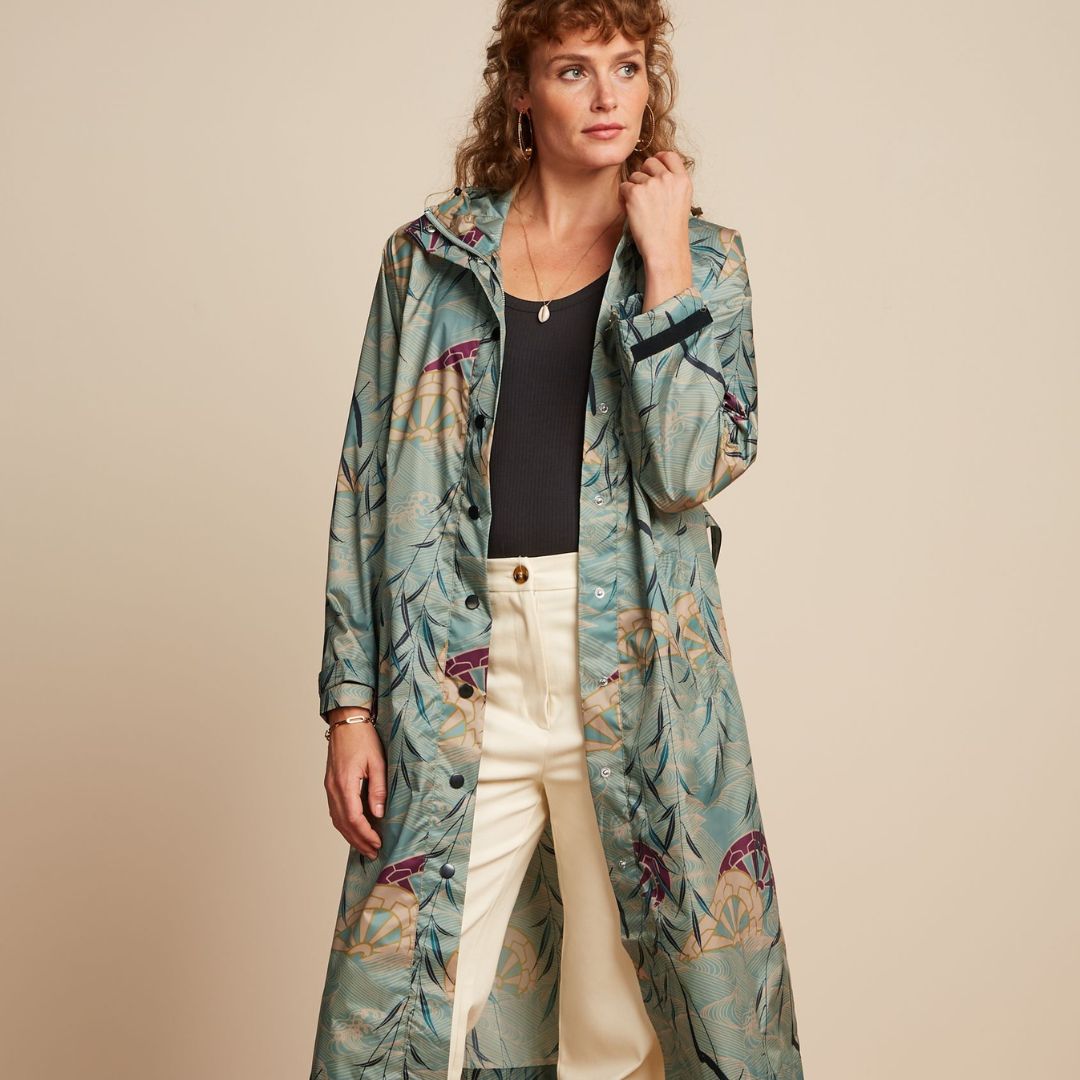 King Louie Women's Lizzy Raincoat in Dusty Turquoise